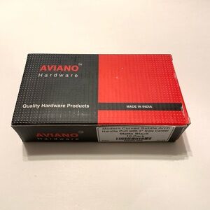 Aviano Modern Curved Subtle Arch handle Pull W 3” Hole Center Matte Black 10 Pac